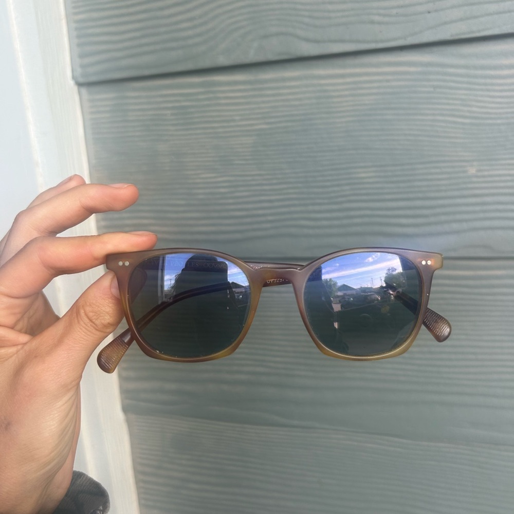 Oliver Peoples Brown Sunglasses with Green Lenses
